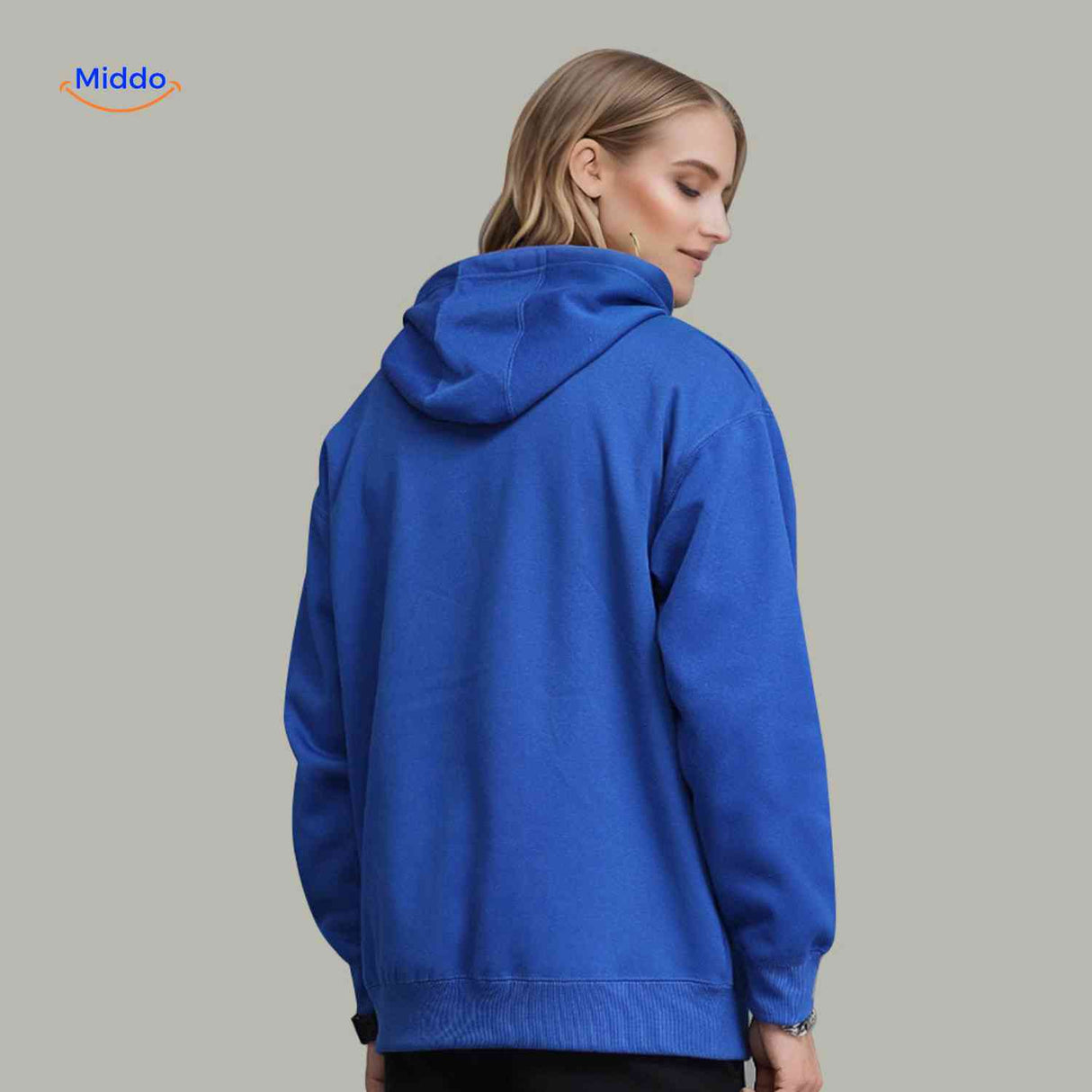 fleecora hoodie achterkant hoodie blauw www.middo.nl