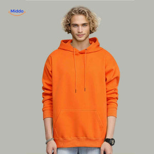fleecora hoodie oranje hoodie model casual www.middo.nl
