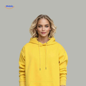 fleecora hoodie unisex hoodie close up model www.middo.nl