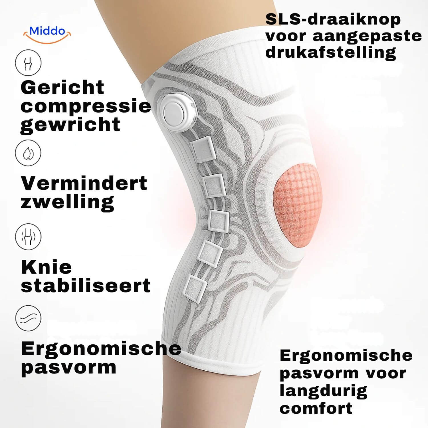 flexiguard kniebrace gemakkelijk aanpassen comfort www.middo.nl