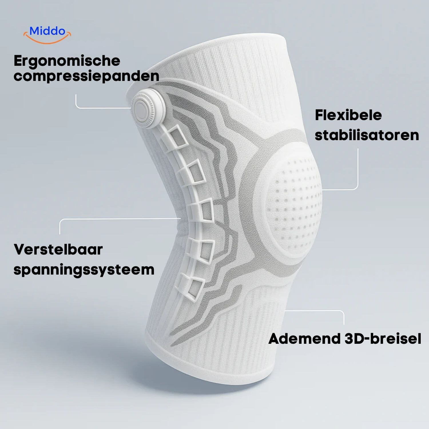 flexiguard kniebrace meniscus drukverlichting en stabilisatie www.middo.nl