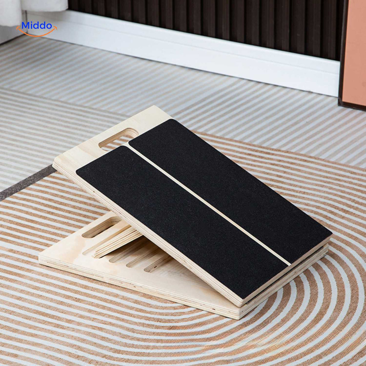 flexiplank stretchbord antislip houten stretchplank voor thuistraining www.middo.nl