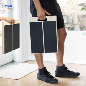 flexiplank stretchbord draagbaar en gemakkelijk mee te nemen met handvat www.middo.nl