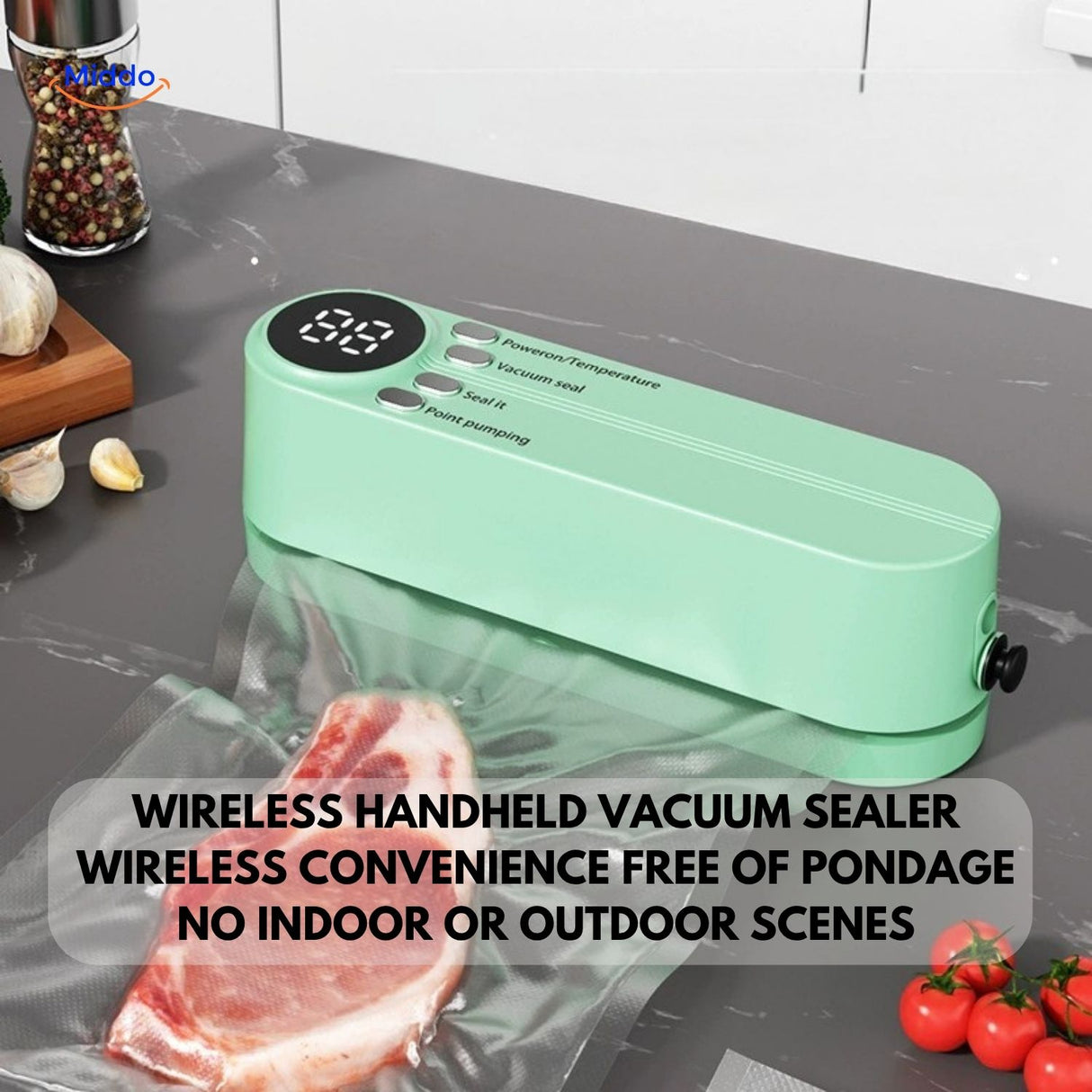 FoodSeal™ Vacuümmachine | Draadloos, Oplaadbaar en Compact
