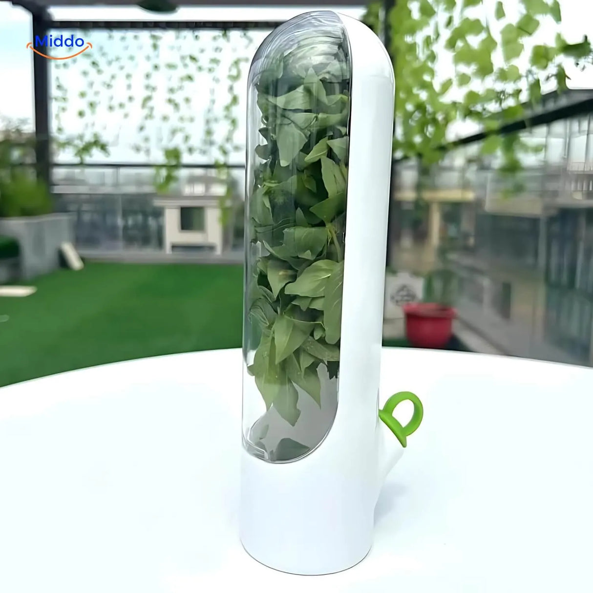Freshherbkeeper™ Kruidenconserveringstool Op Een Tafel