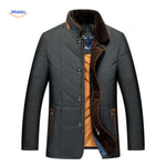 froston jas zwart met bruine afwerking en warme voering www.middo.nl