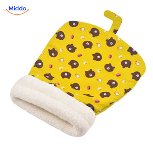 furhaven knusse kattenbed blauw konijn patroon middo.nl