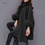 furina capejas zwarte bontkraag poncho dames www.middo.nl