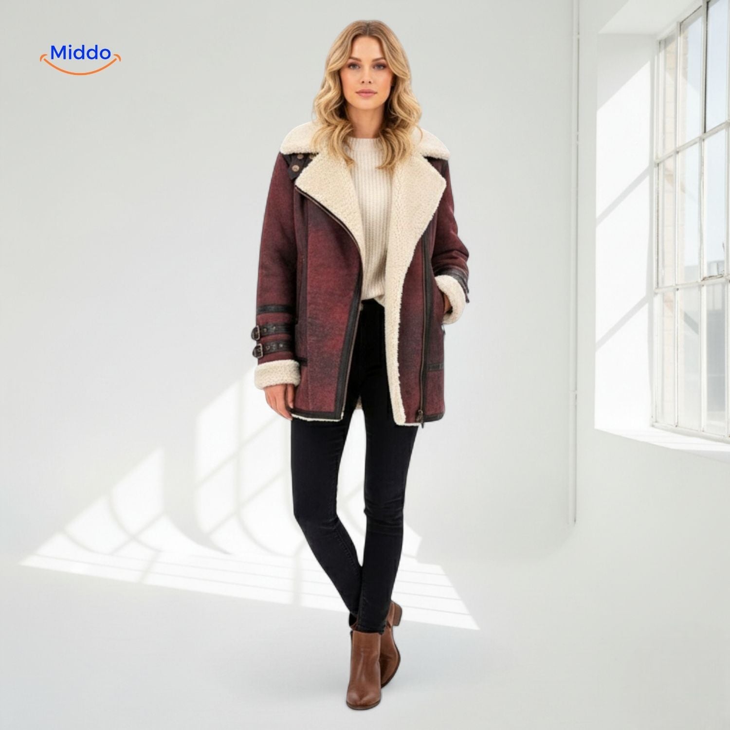 Furvia™ Jas | Warm imitatiebont, winddicht & stijlvol design