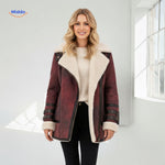 furvia jas bordeaux volledige look met enkellaarsjes www.middo.nl