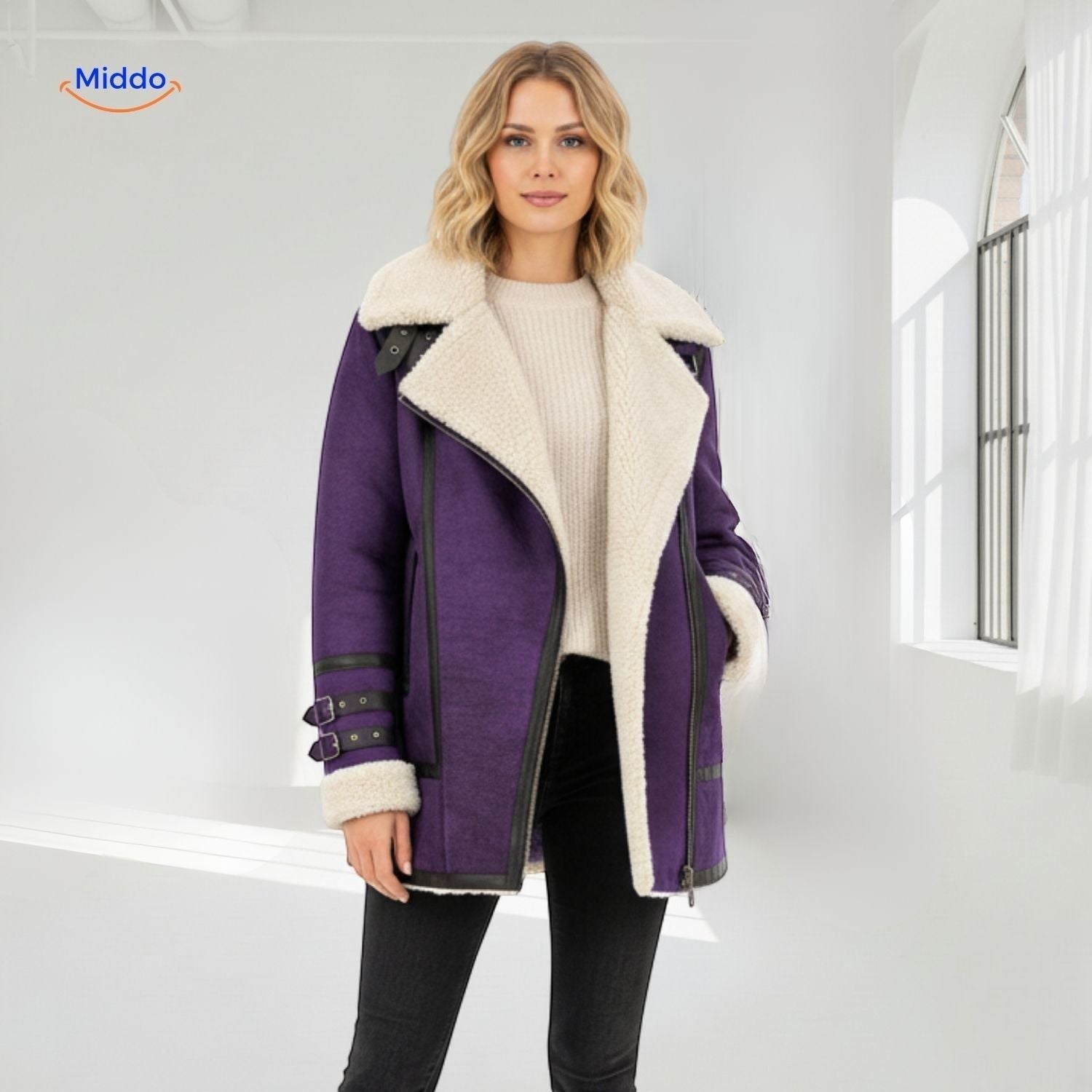 Furvia™ Jas | Warm imitatiebont, winddicht & stijlvol design