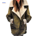 furvia jas warme imitatiebont lange damesjas groen www.middo.nl