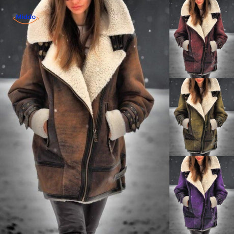 furvia jas warme imitatiebont verschillende kleuren damesjas www.middo.nl