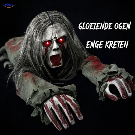 GhostEcho™ kruipende geest met gloeiende rode ogen en enge kreten