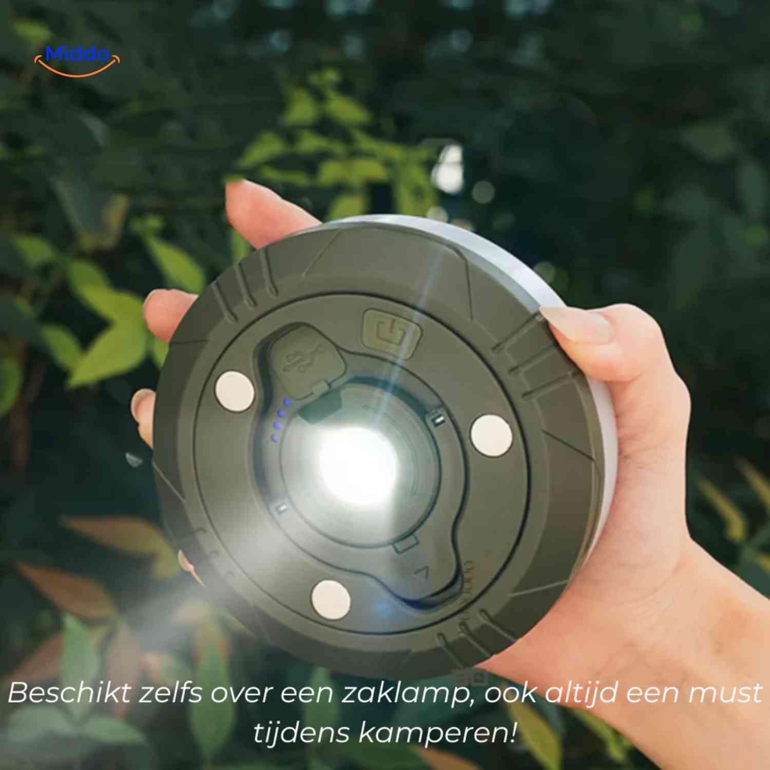 glowmate lamp met zaklampfunctie voor camping en outdoor gebruik www.middo.nl