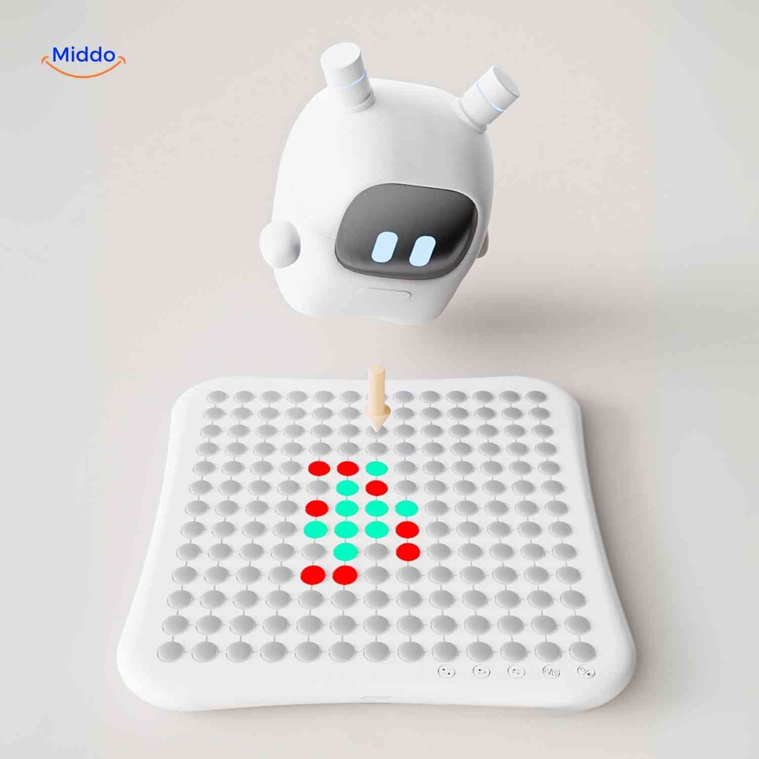 gobango spelcomputer creatief led matrix bord met robot en kleurenontwerpen www.middo.nl