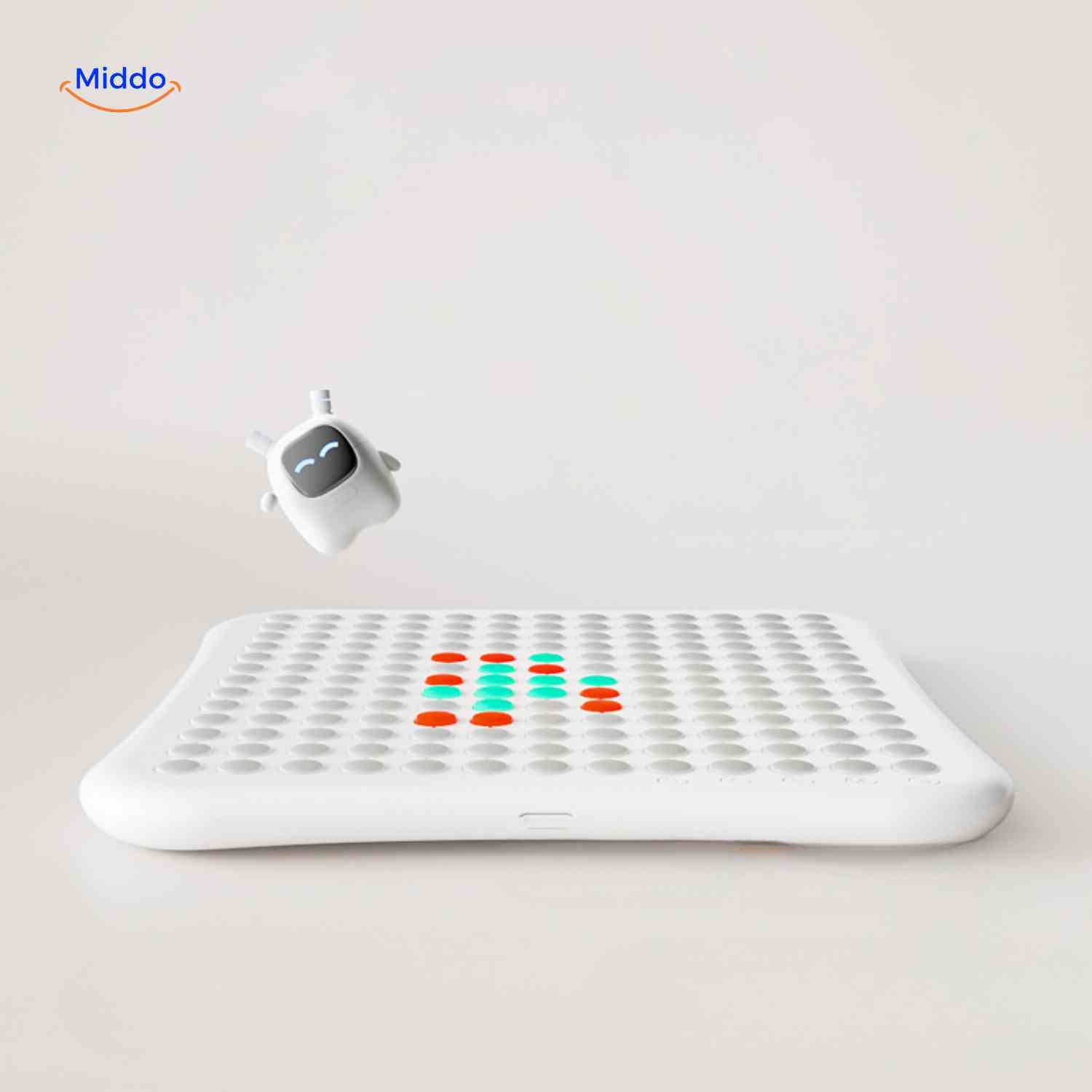 gobango spelcomputer interactief led matrix bord met blije robot ontwerp www.middo.nl