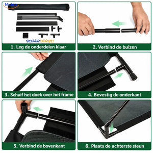 GolfMaster frame en doeldoek monteren in zes stappen