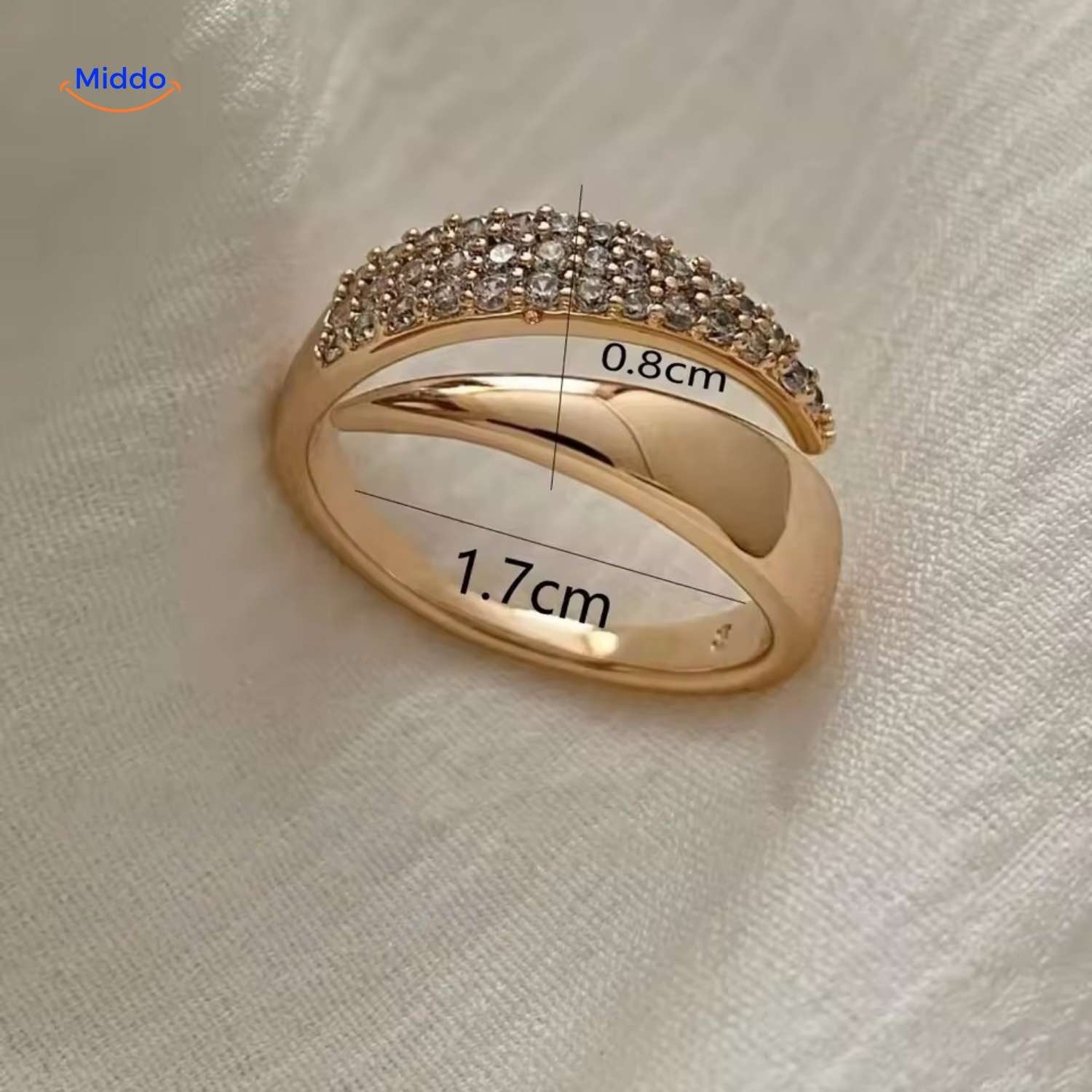Lustara™ Ring | Verstelbare damesring met steentjes en stijlvol design