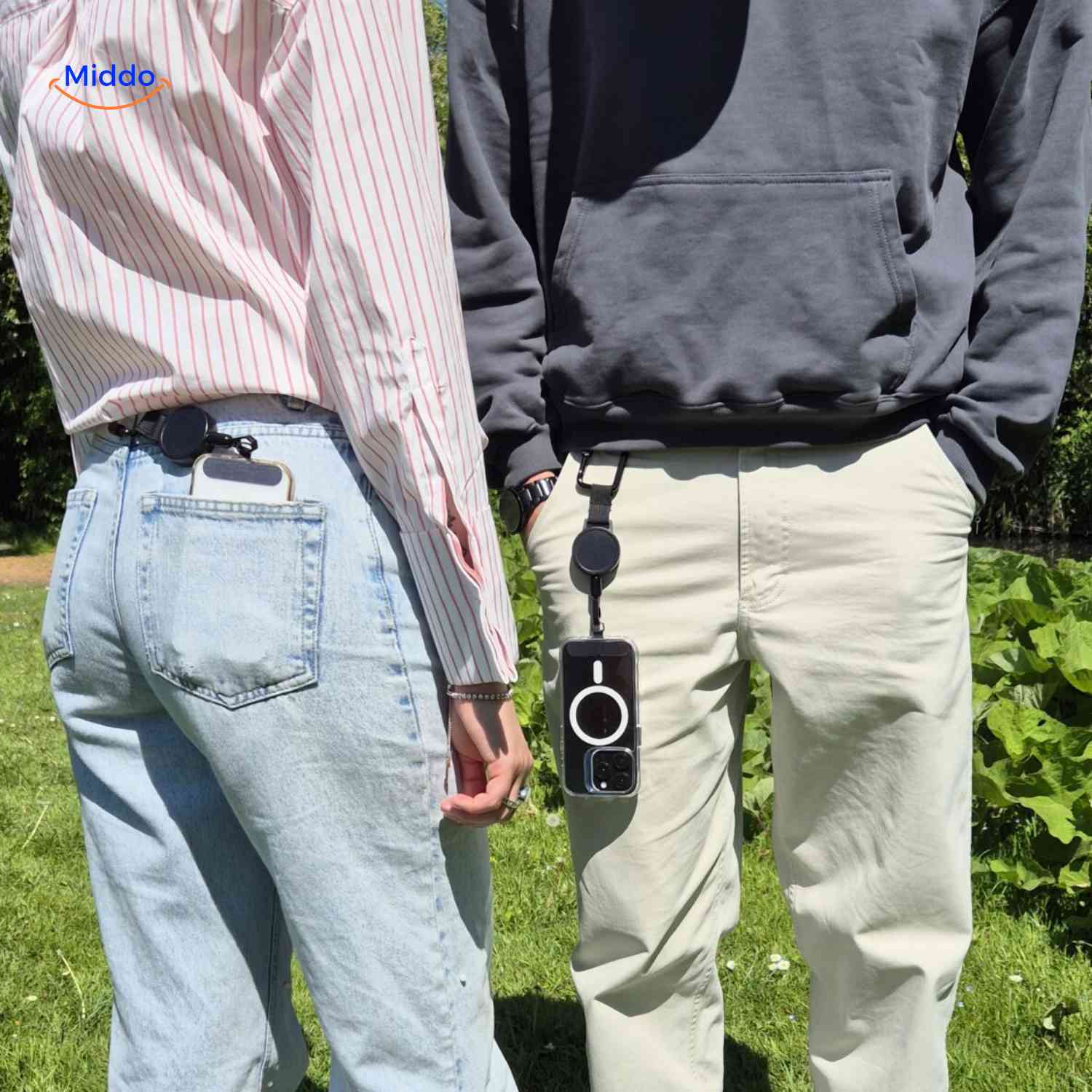 griplock houder diefstalveilige telefoonhouder aan broekriem www.middo.nl