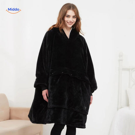 heatcozy plus zwarte hoodie met stijlvolle pasvorm middo