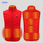 heatguard verwarmde bodywarmer 10 warmtezones rood middo.nl