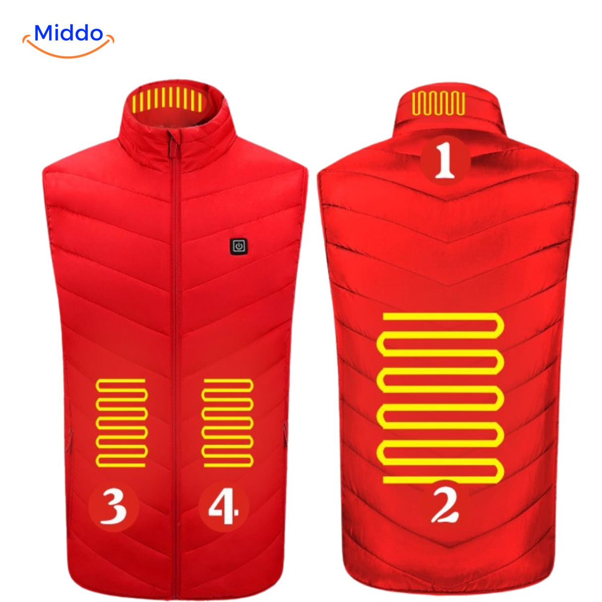 heatguard verwarmde bodywarmer 4 warmtezones camouflage middo.nl