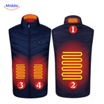 heatguard verwarmde bodywarmer 4 warmtezones rood middo.nl
