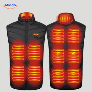 heatguard verwarmde bodywarmer 8 warmtezones rood middo.nl