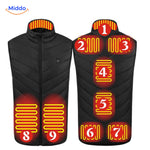 heatguard verwarmde bodywarmer 8 warmtezones zwart middo.nl