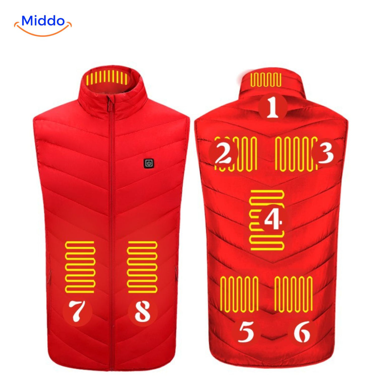 heatguard verwarmde bodywarmer isolatie warmtereflectie middo.nl