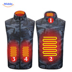 heatguard verwarmde bodywarmer rood met warmtezones middo.nl