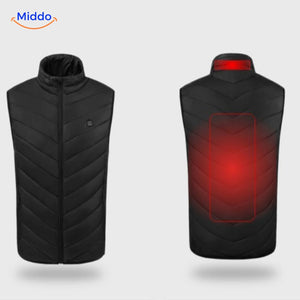 heatguard verwarmde bodywarmer rugwarmte zone middo.nl