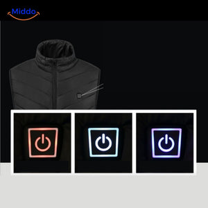 heatguard verwarmde bodywarmer temperatuurregeling knop middo.nl