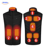 heatguard verwarmde bodywarmer warmtezones rood middo.nl