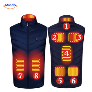 heatguard verwarmde bodywarmer warmtezones rood middo.nl