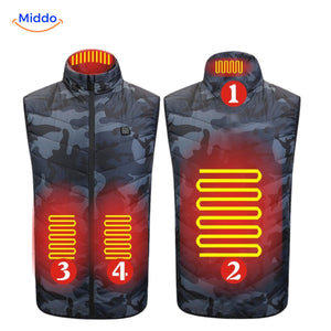 heatguard verwarmde bodywarmer warmtezones zwart middo.nl