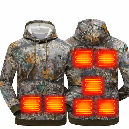 heatpro hoodie camouflage uitvoering met meerdere verwarmingszones