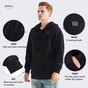 heatpro hoodie zwarte stijl met verwarming en opbergvak
