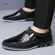 heren blauw zwart slip on loafers ruitpatroon stijlvol comfort schoenen www.middo.nl