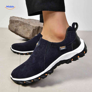 heren marine casual schoenen zijaanzicht lichtgewicht slip on wandelsneakers met gripzool www.middo.nl