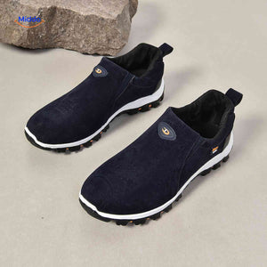 heren marine casual sneakers paar bovenaanzicht lichtgewicht ademend slip on ontwerp www.middo.nl