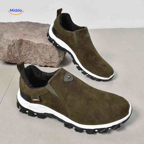 heren marine slip on schoenen lifestyle binnenopname gedempte zool casual comfort sneakers www.middo.nl
