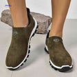 heren olijfgroene slip on schoenen ademende casual sneakers met getextureerde gripzool www.middo.nl