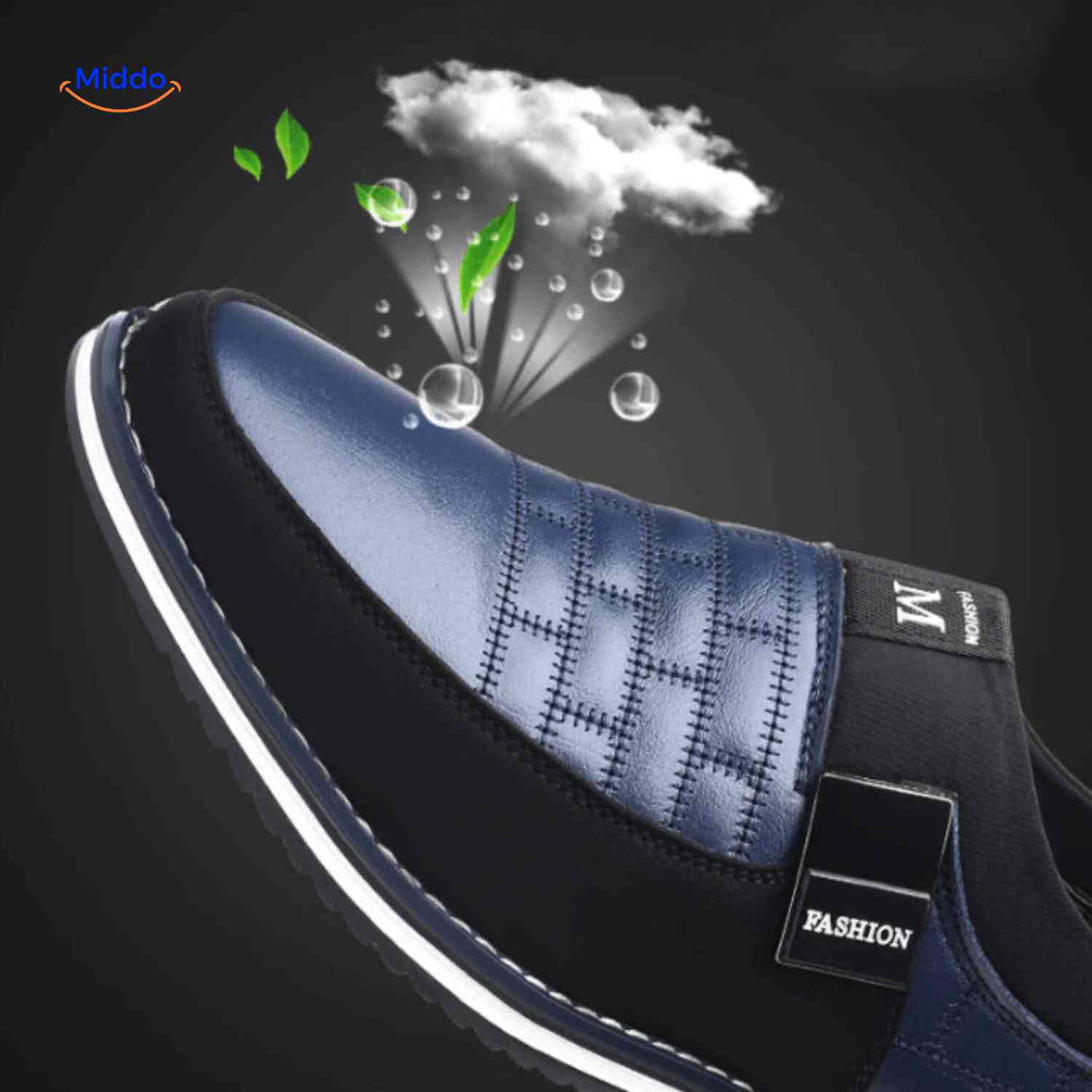 heren zwarte slip on loafers premium uitstraling zachte binnenzool comfort www.middo.nl