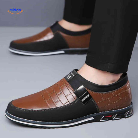 heren zwarte slip on nette schoenen elegant casual kantoor gebruik www.middo.nl