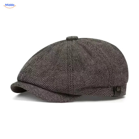 Heritage Eight flat cap, Visgraat khaki