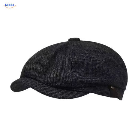 Heritage Eight flat cap, Kleine ruit zwart