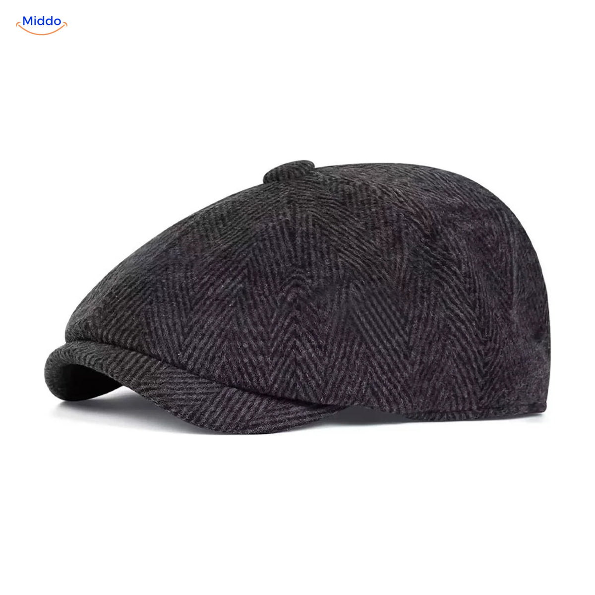 Heritage Eight flat cap, Zwart