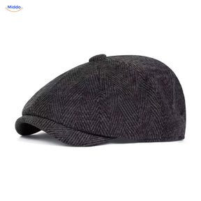 Heritage Eight flat cap, Zwart